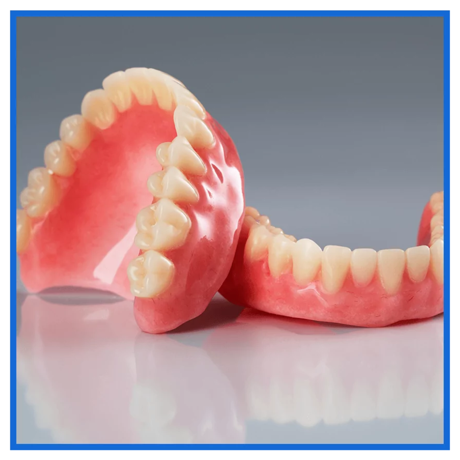 Lower denture prosthesis with precision-crafted teeth