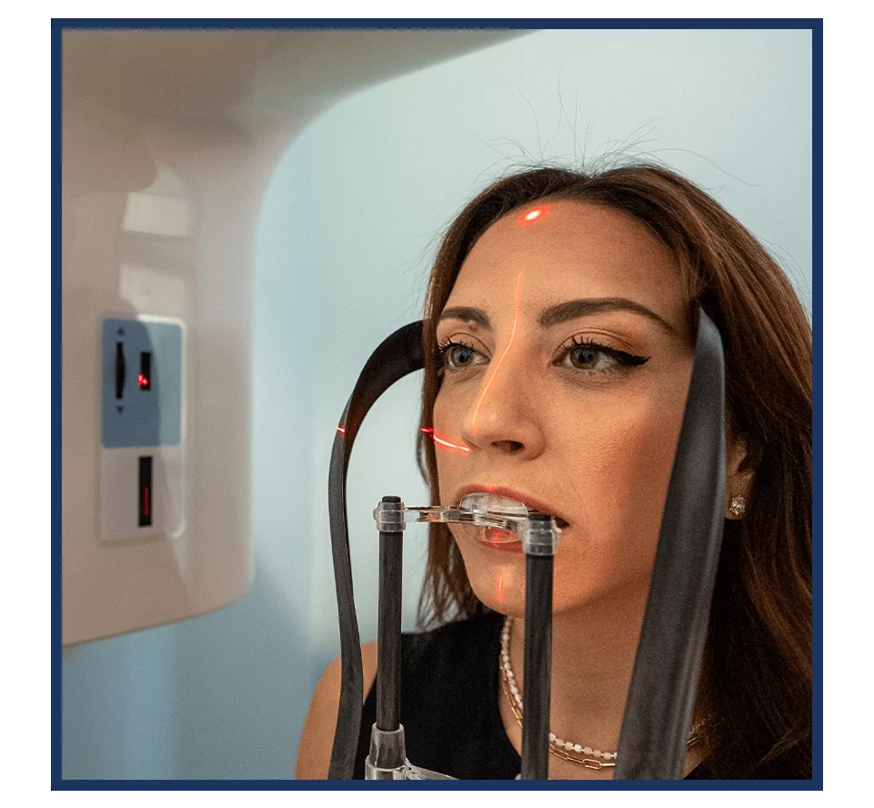 Patient undergoing 3D dental scan