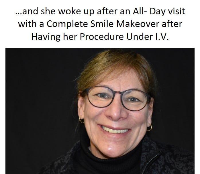 Patient smile after cosmetic makeover with sedation